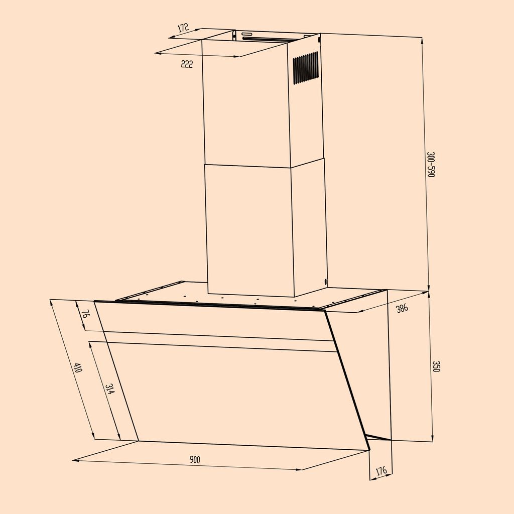 Klarstein digestor 90 cm recirkulácia/odsávanie vzduchu, Obrázok produktu 8