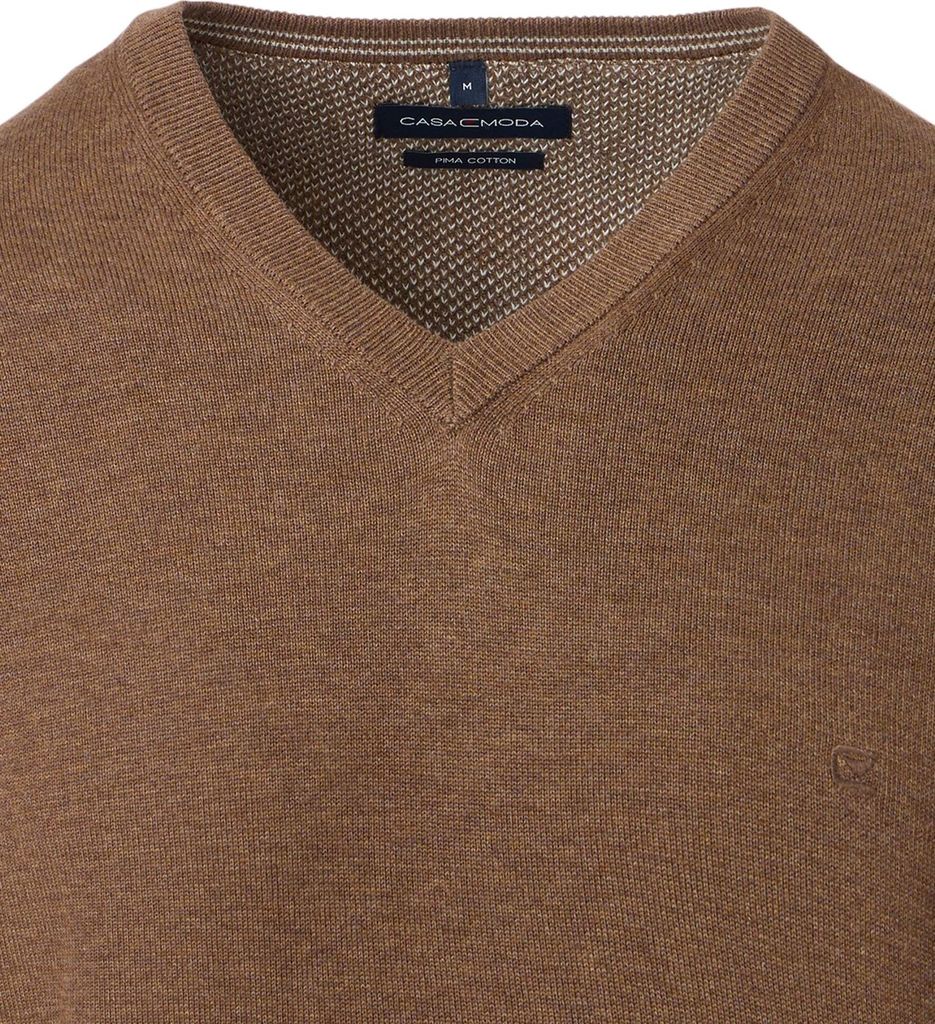Casamoda - Herren Pullover mit V-Ausschnitt in verschiedenen Farben (004430), Größe:XXL, Farbe:Braun (679)