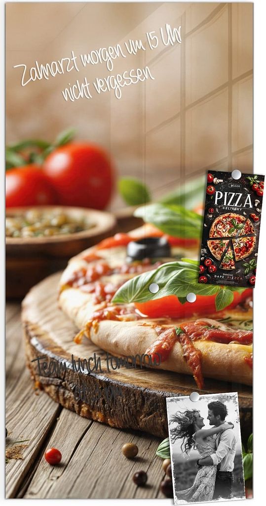 Magnettafel 50x100cm Pinnwand Whiteboard beschreibbar - Pizza im Holzofen