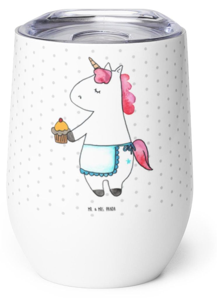 Mr. & Mrs. Panda Thermobecher Einhorn Muffin - Weiß - Geschenk, Grüße, Backen, Geburtstag, Geburtstagsgrüße, glühweinbecher, thermosbecher, T...