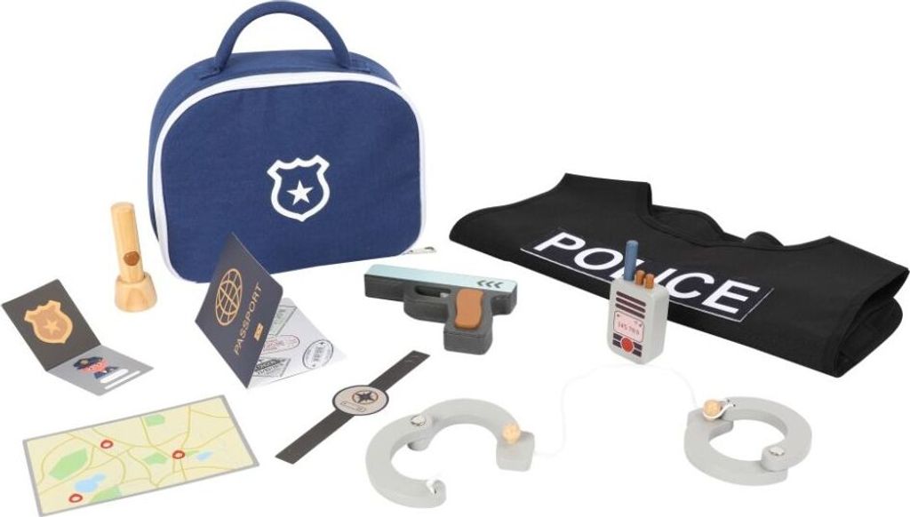 Kleines Polizeiset für Kinder | Praktische Tasche für junge Ordnungshüter!