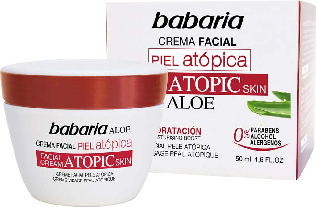 Babaria Aloe Vera 0% Crema Viso 50ml - Specifico Pelle Atopica