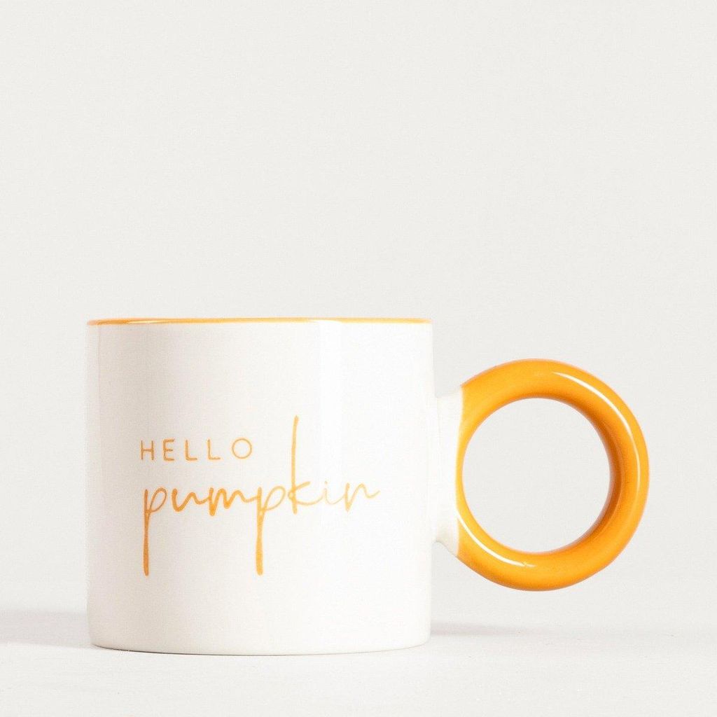 HOMLA Kubek LUKON z pomarańczowym uchem hello pumpkin 0,3 l Zdjęcie produktu 