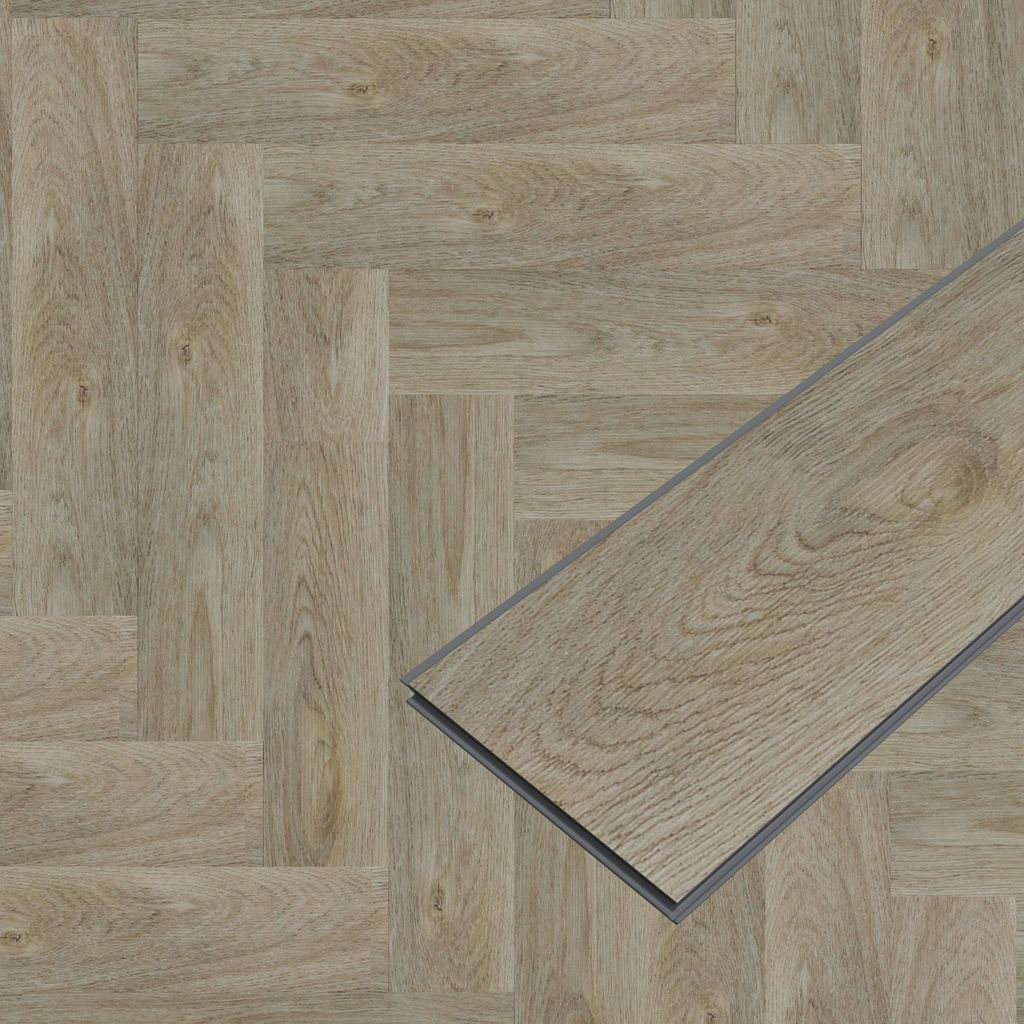 HAGO24 Fischgräte 1,56m² Click Vinylboden 4,2mm Eiche Dunkel Bodenbelag 61x12,8cm Laminat PVC Designboden fußbodenheizungsgeeignet Klicksystem