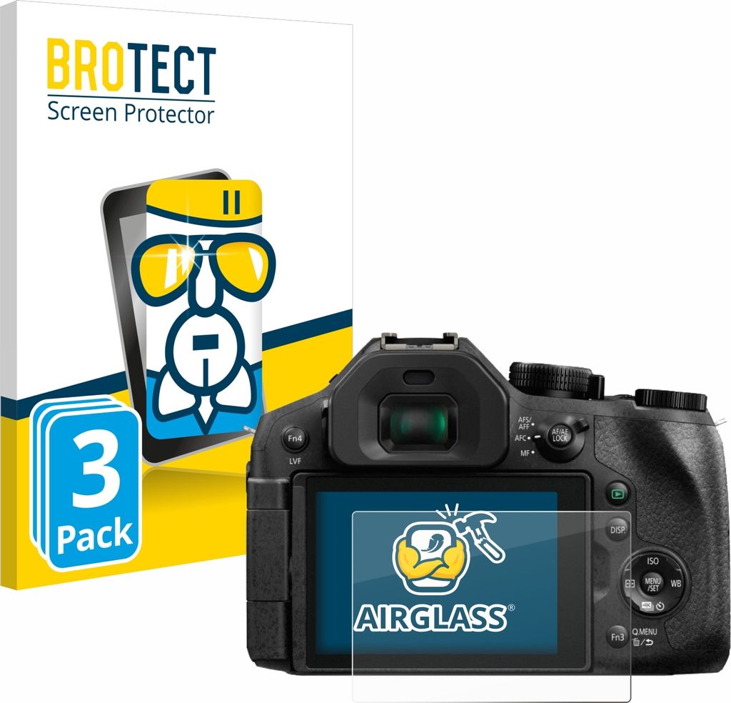 3x BROTECT Schutzglas für Panasonic Lumix DMC-FZ300 Schutzfolie Panzer Folie Glas Display Schutz klar