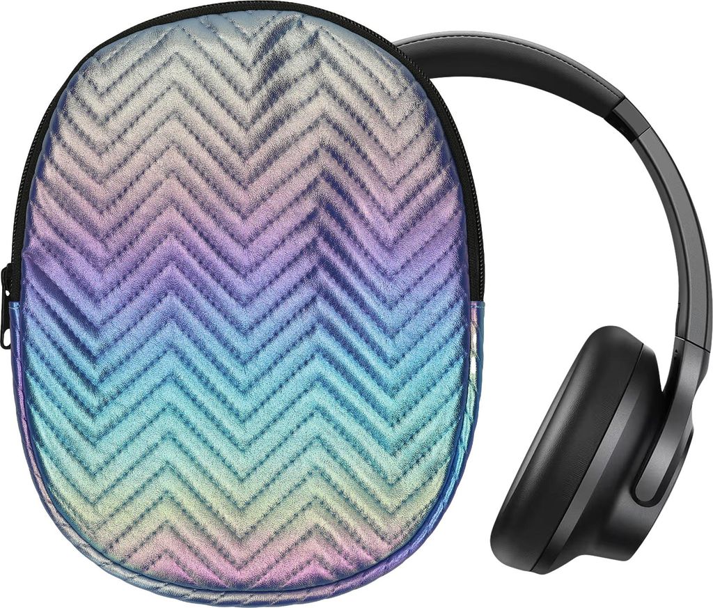 kwmobile Hülle für Anker Soundcore Q20i Tasche - Case für Headset aus Metallic Kunstleder und Nylon - Mehrfarbig