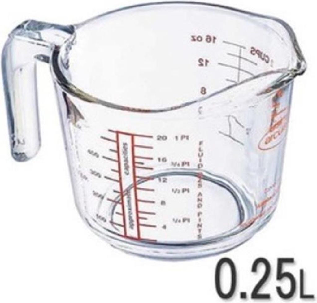 Massamarkt Arkuisie -Messbecher 0,25 l Glas
