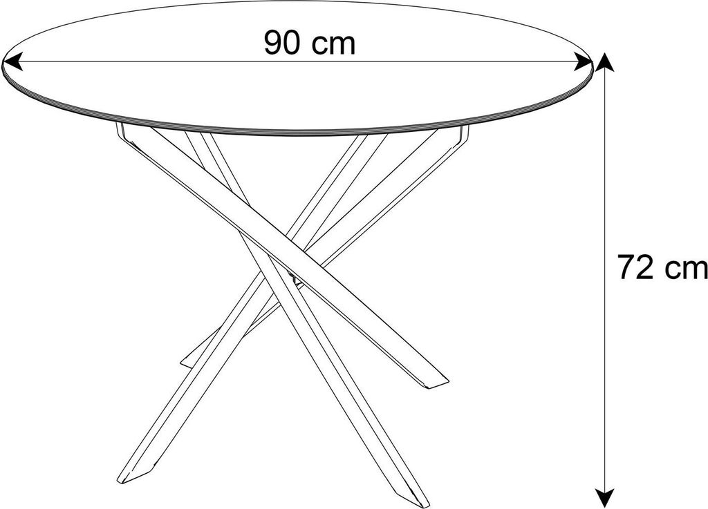 BEIRA runder Tisch, 90 cm, Glasplatte Chrom / Produktbild 4