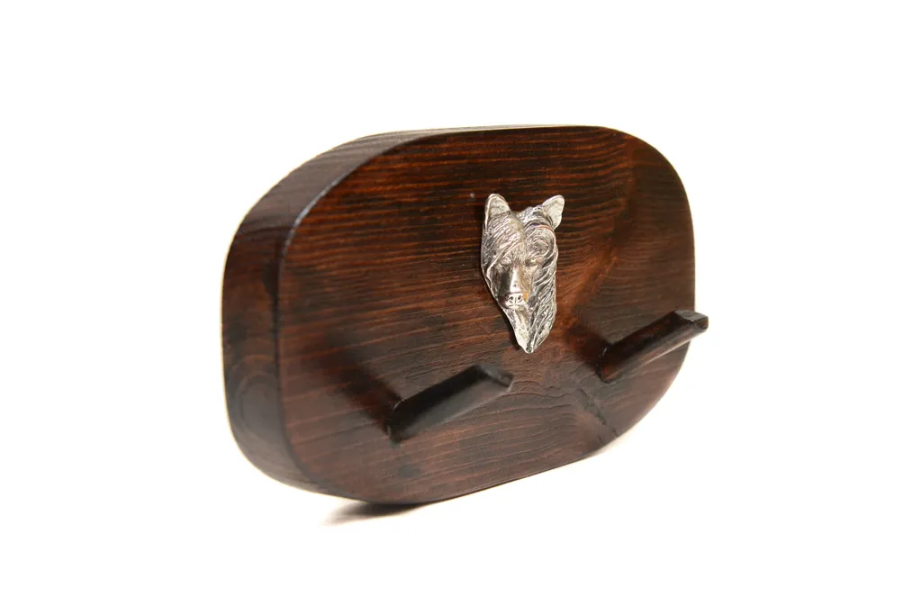 Gancio Chiavi Art-Dog Chinese Crested - Metallo Argentato e Legno - 2