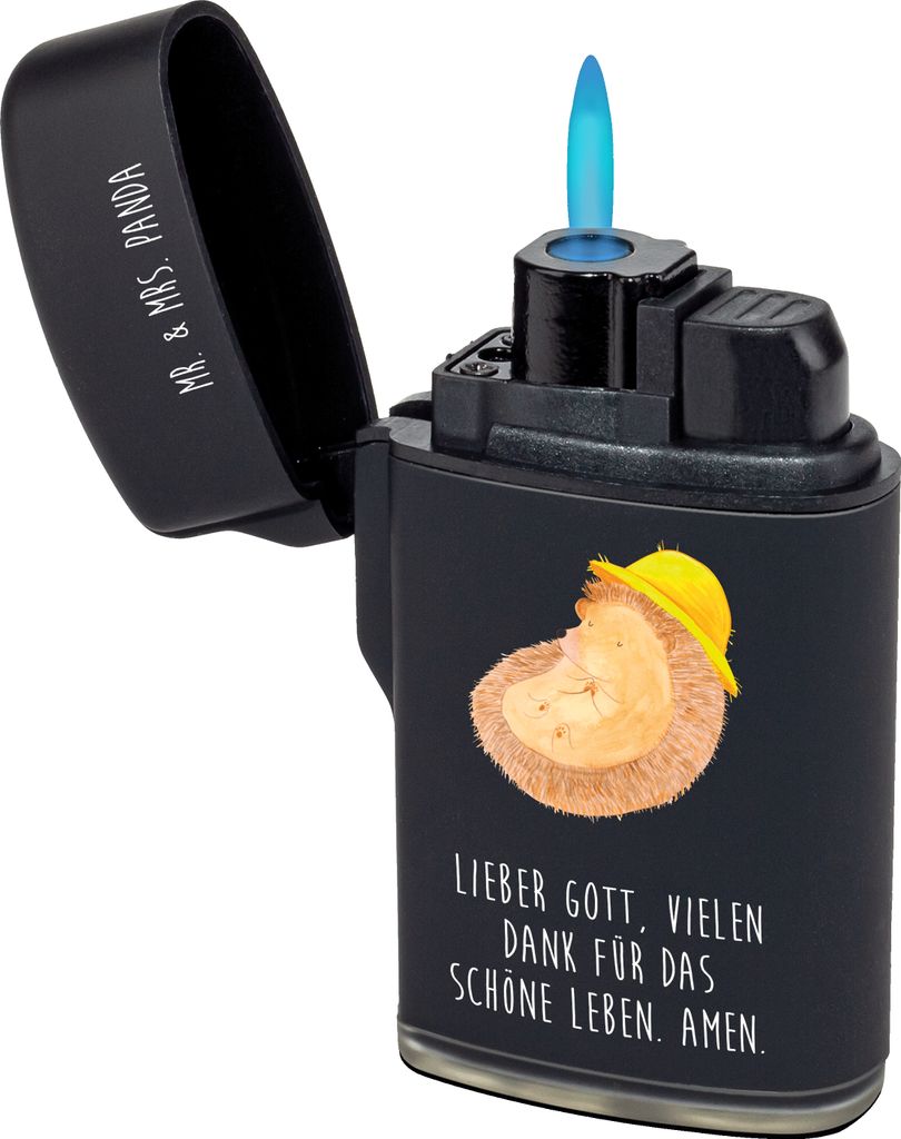 Mr. & Mrs. Panda sturmfeuerzeug Igel Beten - Schwarz - Geschenk, Lustige Sprüche, Feuerzeug, Dankbar, Sonnenhut, Feuerzeuge, zigarettenanzünder, ...