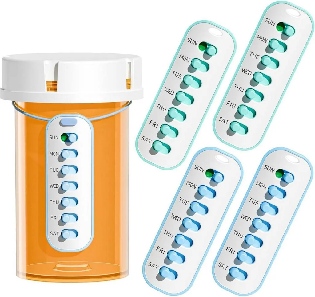 Doruimi Promemoria Farmaci Adesivo - Set 4 Pezzi 7 Giorni Blu e Verde