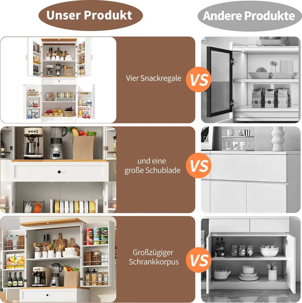 Meuble de Rangement Haut en MDF Blanc et Métal avec 12 Grands Casiers