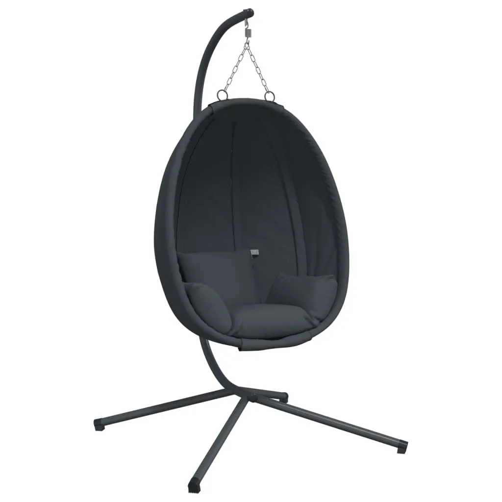 Chaise Suspendue Robuste en Acier Anthracite avec Câble de Sécurité