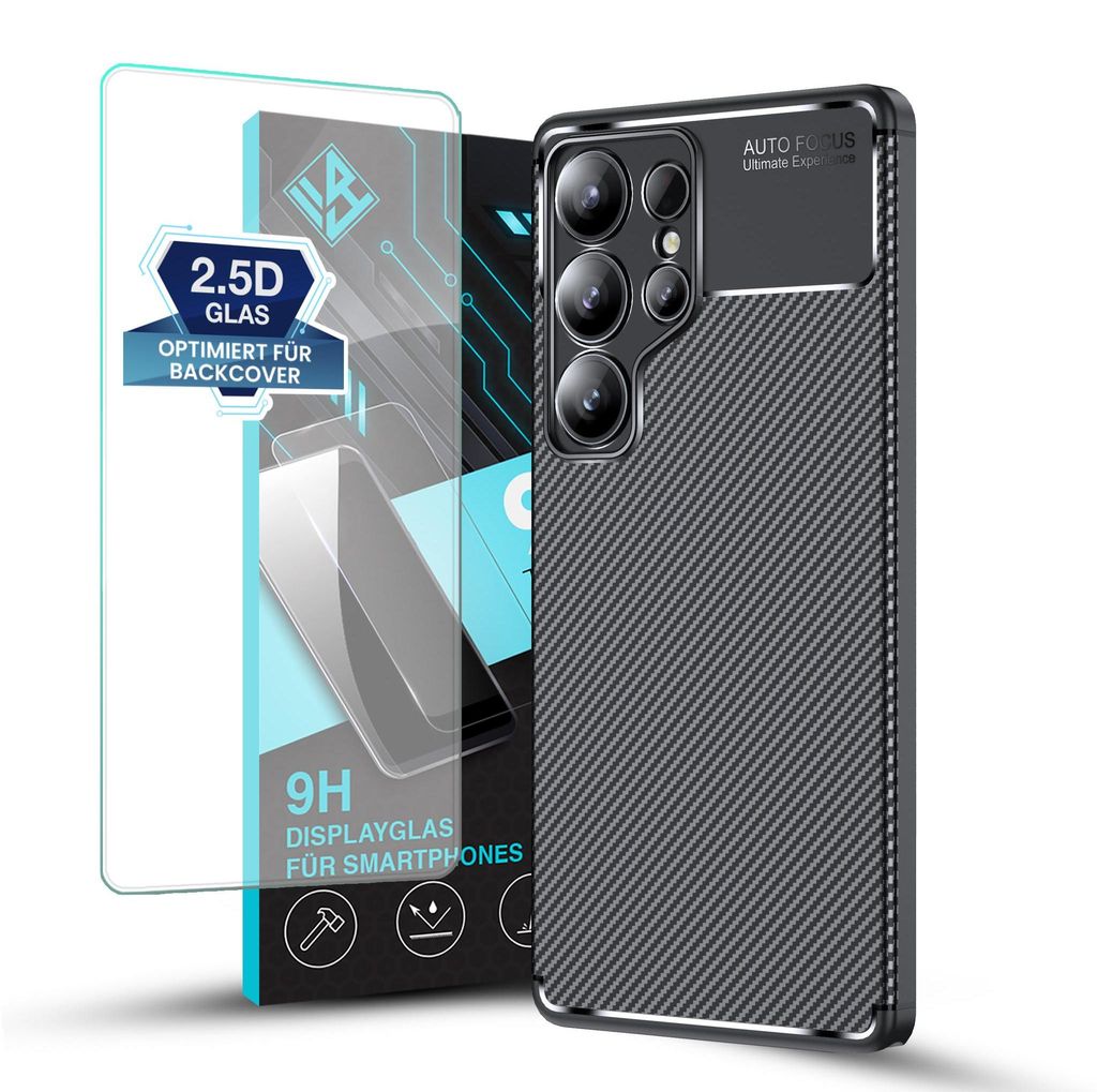Handy Hülle für Samsung Galaxy S25 Ultra mit 9H Displayglas Produktbild 