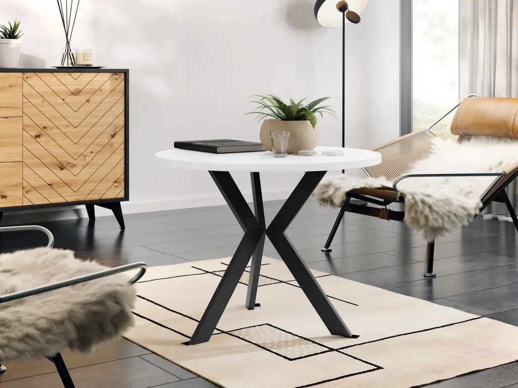 Table basse ronde anti-rayures BURNET 1 pour salon sans angles