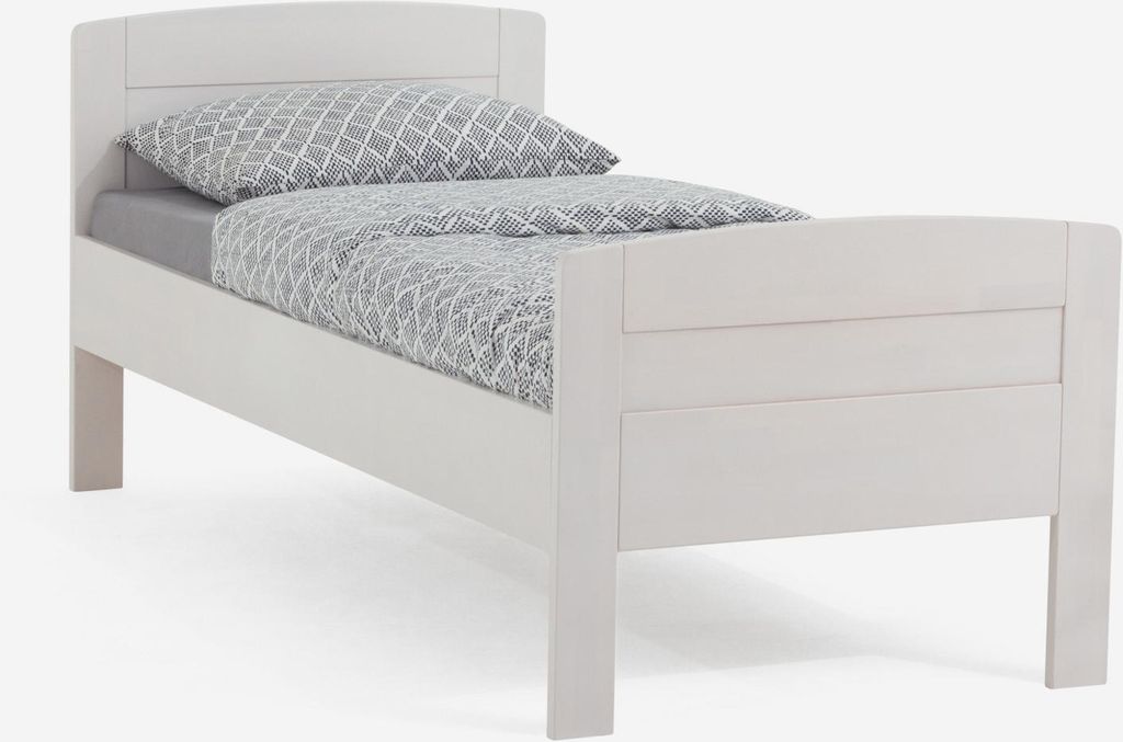 Dico Massivholz Einzelbett Komfortbett Seniorenbett 430.00, Buche weiß lackiert