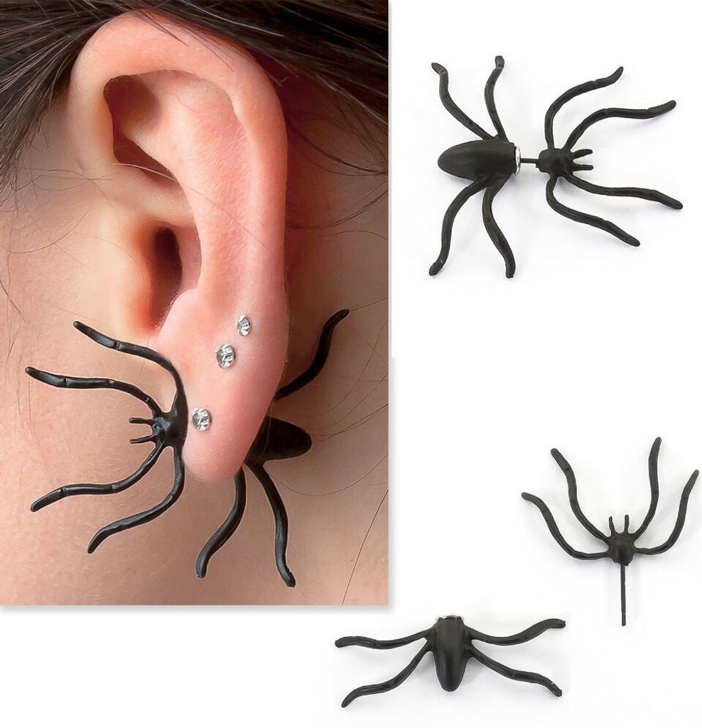 Oblique Unique Halloween Ohrring Ohrstecker Spinne Spider Produktbild 