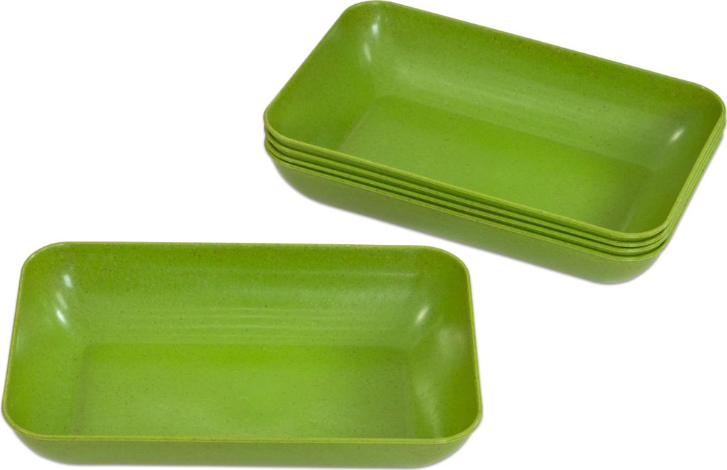 Betzold Materialschalen aus biobasiertem treeNside-Material, 5 Stück, Farbe: grün, Größe: groß