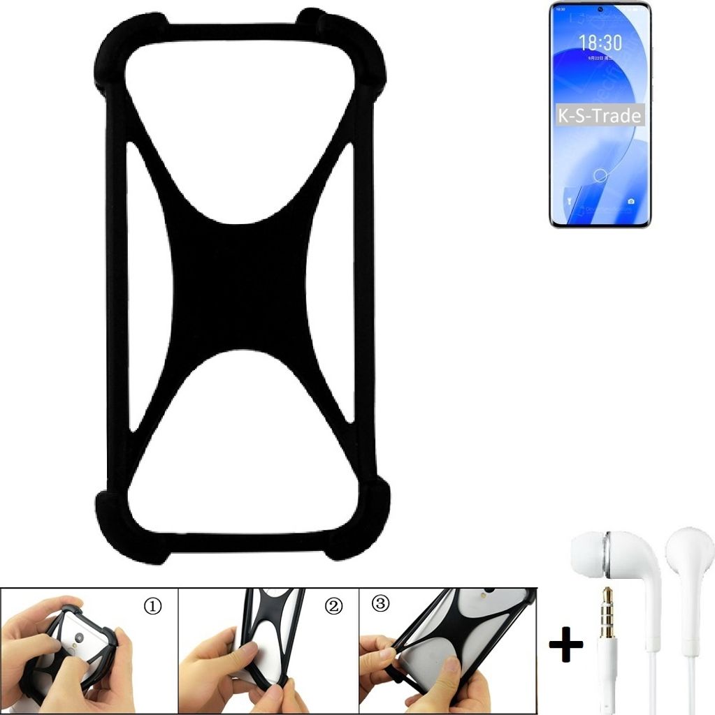 K-S-Trade Handy-Hülle + headphones kompatibel mit Meizu 18s Schutz-Hülle Bumper Silikon Cover Case Silikoncase Silikonbumper TPU Softcase