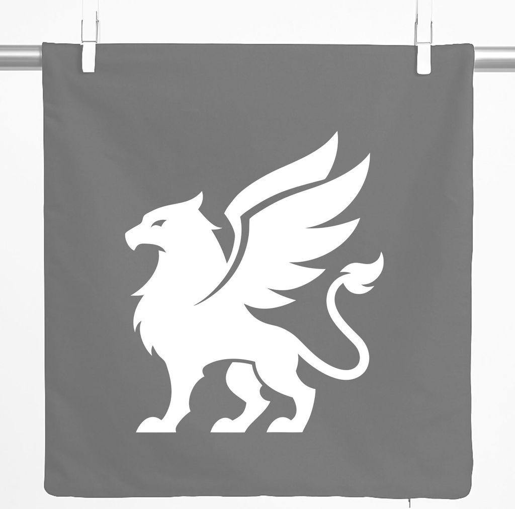 Huuraa Kissenbezug Greif Silhouette 40x40cm Steel Grey Baumwolle Dekokissenbezug Geschenkidee