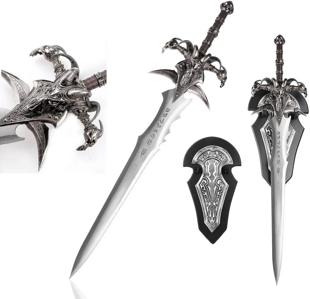 Décoration murale épée Warcraft 120 cm en métal pour bureau ou gaming room