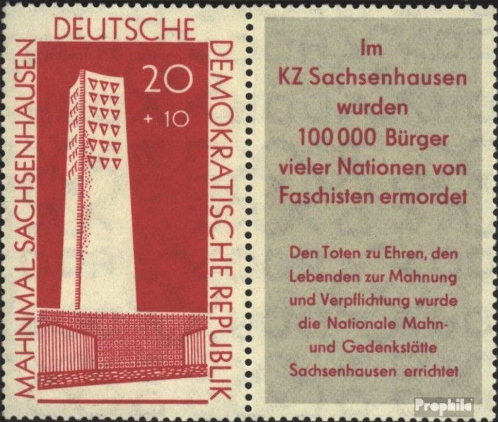 Briefmarken DDR 1960 Mi WZd24 (kompl.Ausg.) (783b mit Zierfeld) postfrisch Sachsenhausen