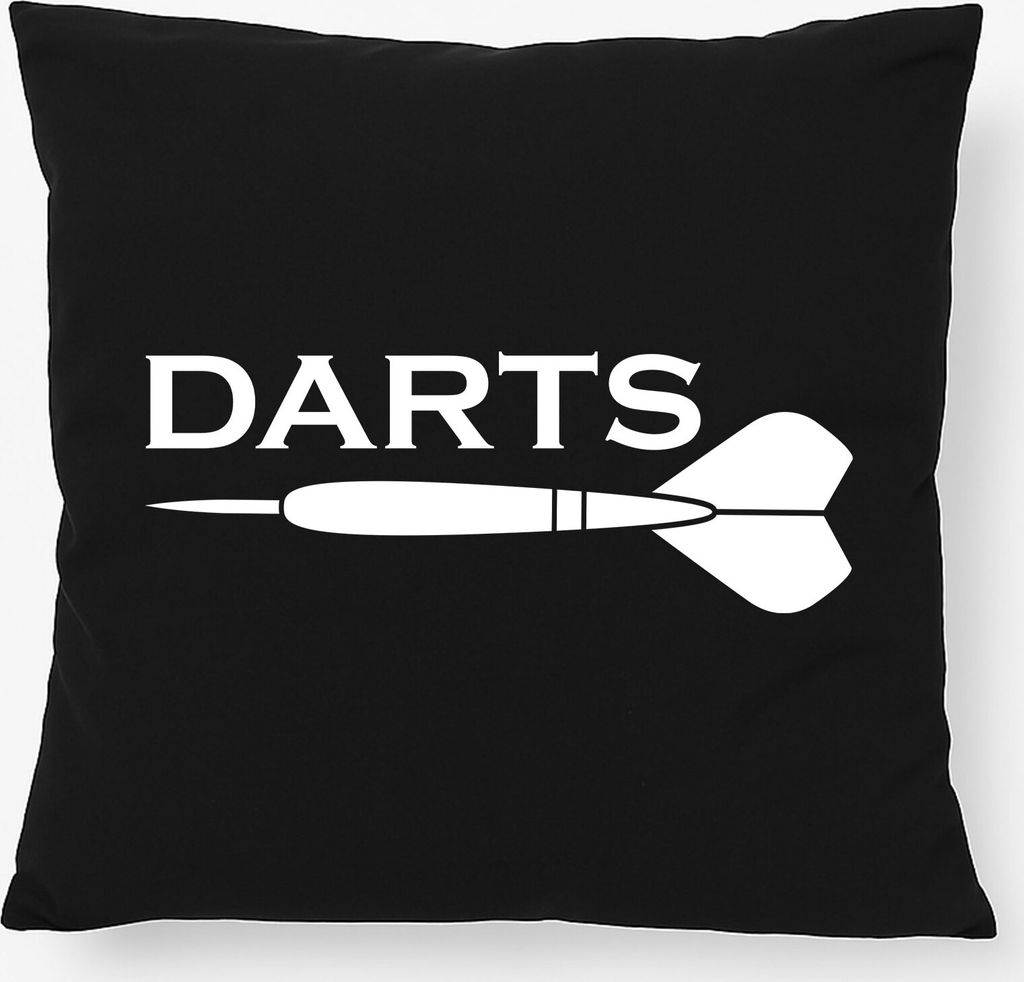 Huuraa Kissen Darts Dartpfeil 40x40cm mit Füllung Black Baumwolle Dekokissen Geschenkidee