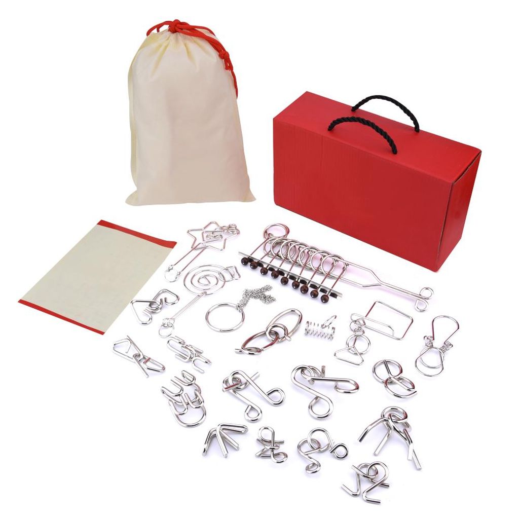 20pcs Metalldraht -Rätsel Set IQ Puzzle Mind Brain Teasers Training Bildungsspielzeuge