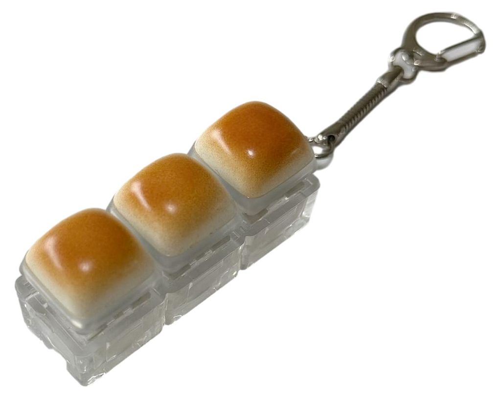 Karamellbrot-Fidget-Keyboard-Spielzeug zur Stressbewältigung (1/2/3/4/5/6/9 Tasten) – Fingerklicker-Schlüsselanhänger für Büro, Schule und R...
