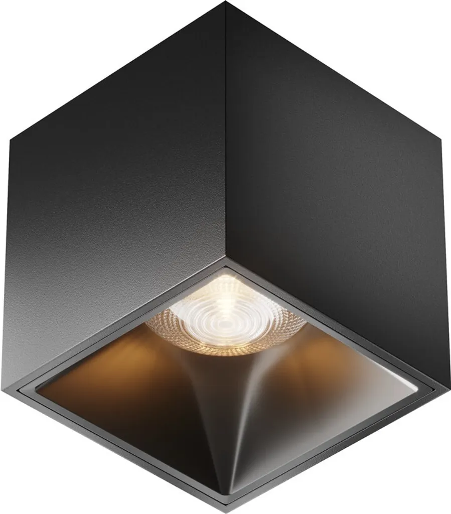 Plafonnier LED 12W 3000K en Aluminium Noir - ALFA Maytoni Format 7cm