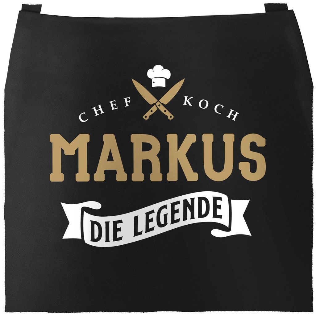 Küchen-Schürze Chefkoch Wunschame Die Legende individualisierbare Kochschürze Männer personalisierte Geschenke SpecialMe schwarz unisize