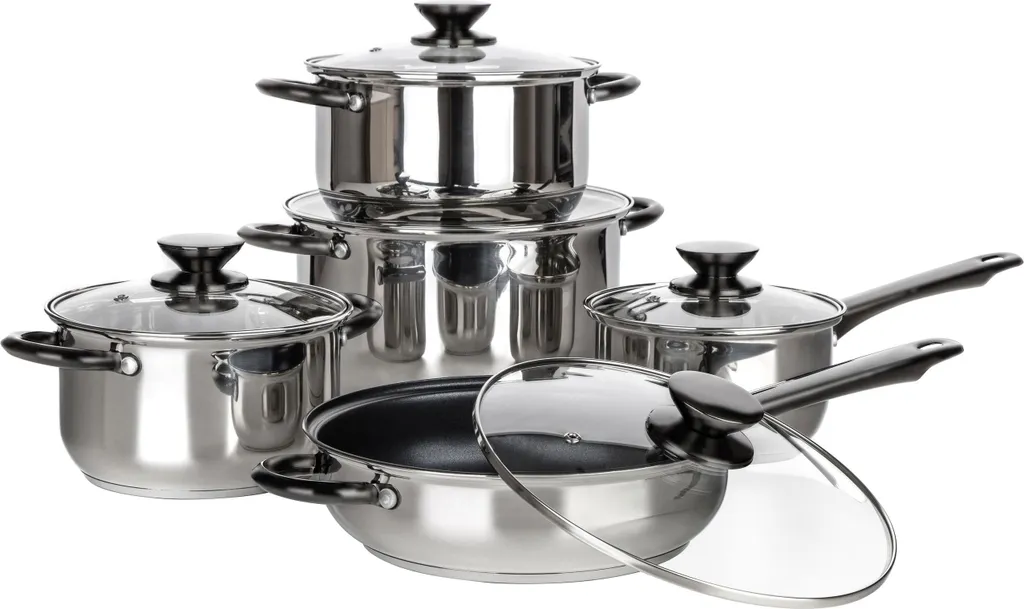 Set 10 Pentole Inox Banquet Swing Nero - Qualità Prezzo Imbattibile