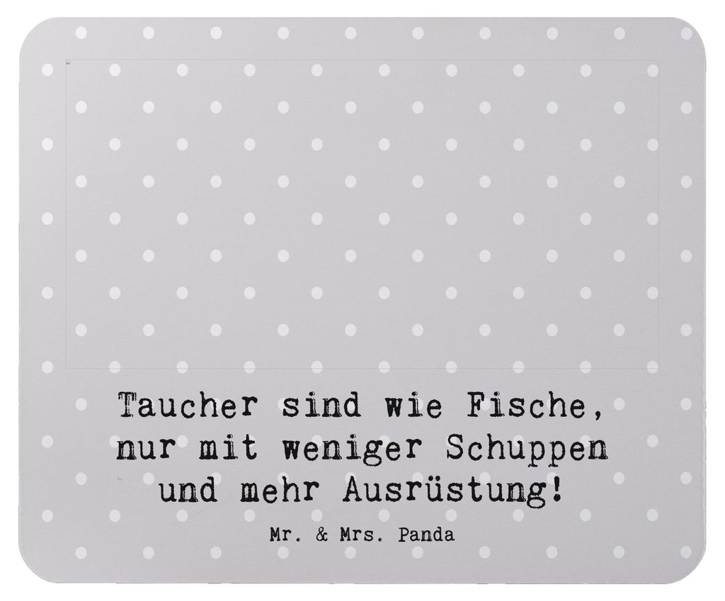 Mr. & Mrs. Panda Mouse Pad Tauchen Abenteuer - Grau Pastell - Geschenk, Teamsport, körperliche Fitness, unterwasserwelt, tauchausrüstung, Mauspad...