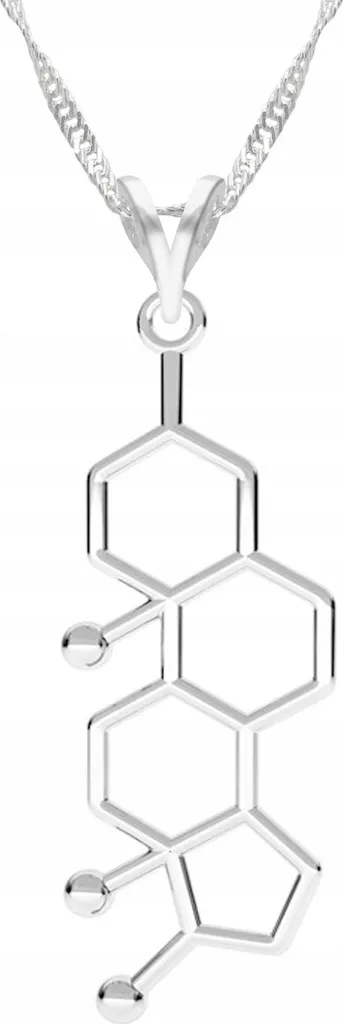 Collana Testosterone Argento 925 - Gioiello Molecola Chimica Uomo