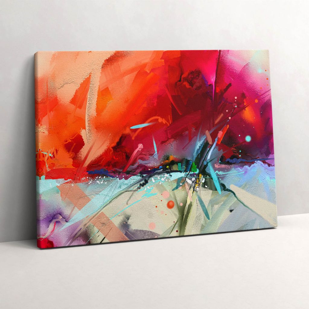 Abstrakte Farben – Leinwandbild Wandbild – 80x60 cm – Leinwandbilder – Wandbilder – Schlafzimmer – Flur