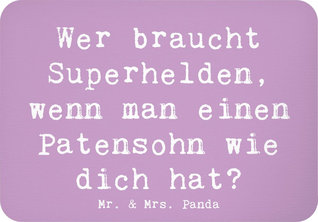 Mr. & Mrs. Panda magnet Spruch Patensohn Held - Lavendeltraum - Geschenk, wandmagnet, haftmagnet, Taufpate, Patenkind, herzerwärmende Sprüche, Fa...