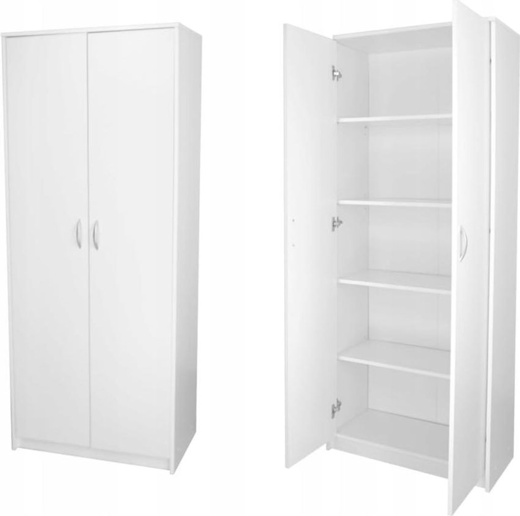 BDW, Kleiderschrank mit 5 Einlegeböden, Tom, Weiß, Produktbild 