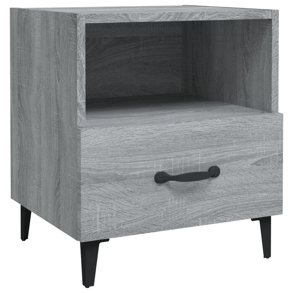 "im Sonderangebot"2er Set Nachttisch Modernes - Nightstand/Nachtschrank für Schlafzimmer - Grau Sonoma Holzwerkstoff DEMöbel 1226329