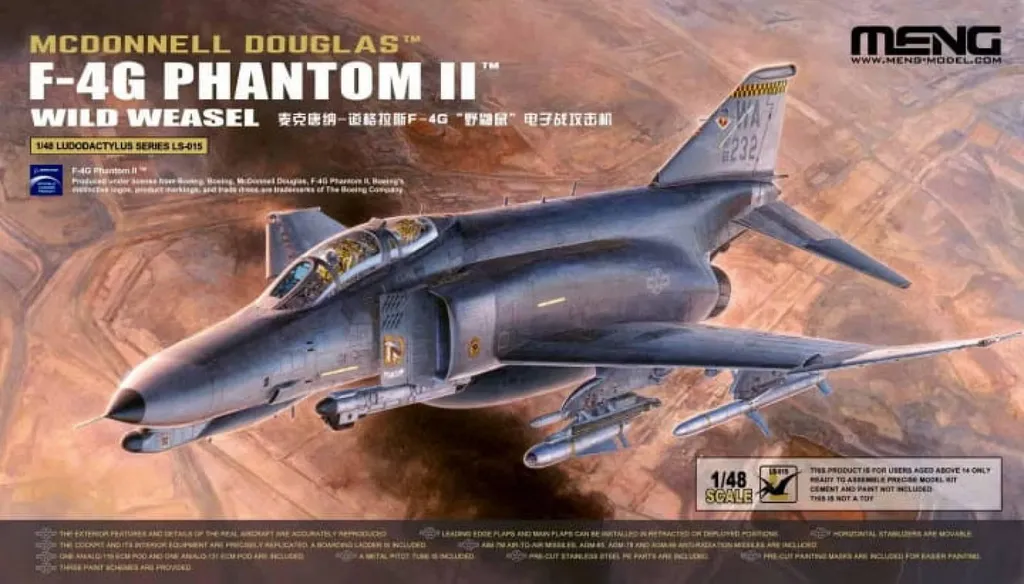 Maquette d'avion militaire F-4G Phantom II Wild Weasel au 1/48