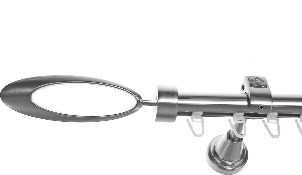 Innenlauf Gardinenstange 1-läufig Edelstahl Look Wandmontage Ø 20mm H50 I