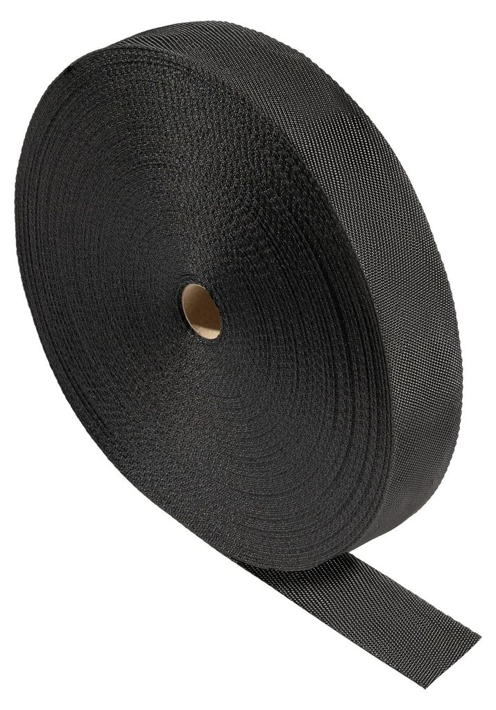 Bagum Pflanzenbinder Schwarz 40 mm x 50m, Polypropylen Gurtband zur Baumanbinder, witterungs- und UV-beständig Gartenband,Hergestellt in der EU