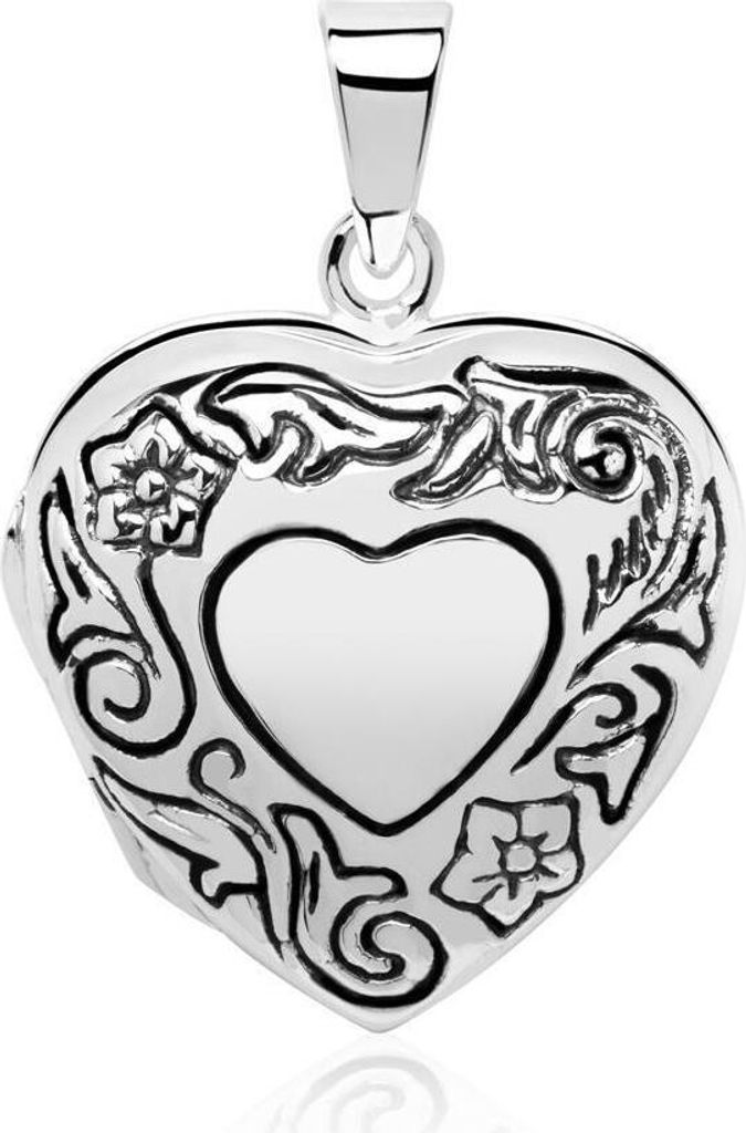 Aufklappbares Herzdesign Medaillon aus Sterlingsilber