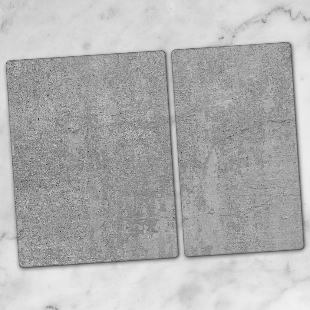 Glas-Herdabdeckplatten Glaskeramikkochfeld-Abdeckung Spritzschutz Schneidebrett Zweiteilige Glas 70x52 Beton Textur