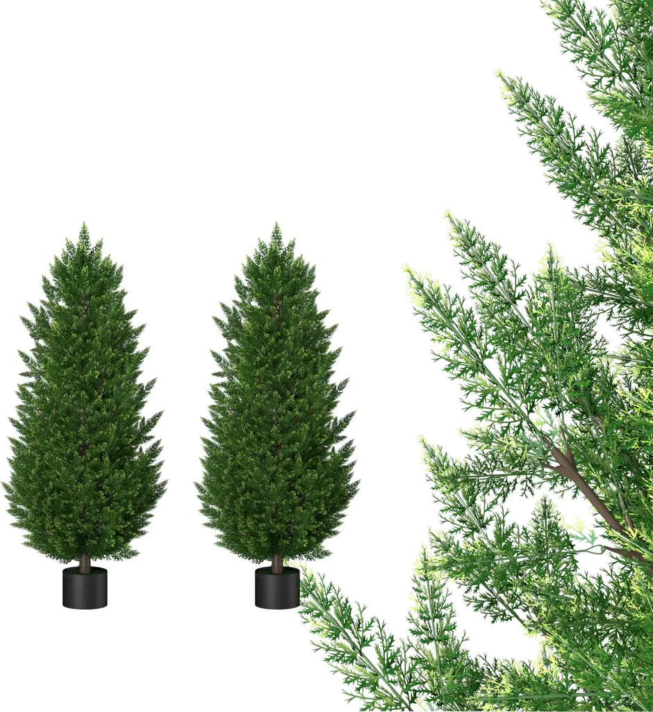 Plante Artificielle Cyprès 90 cm en Pot pour Déco Salon et Bureau
