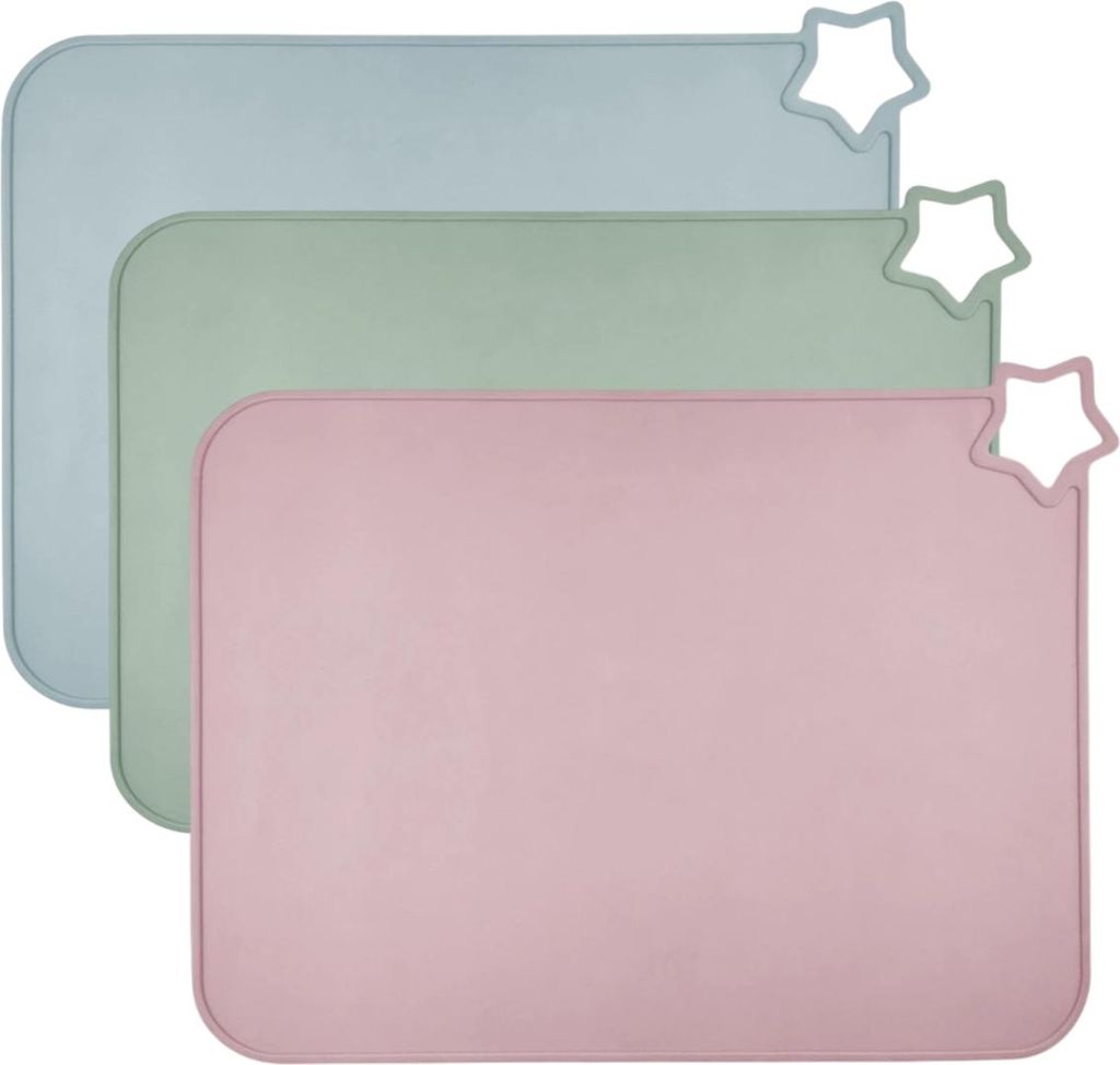 Silikon-Tischsets für Kinder, rutschfest und wiederverwendbar, tragbar, hitzebeständige Tischsets für Kinder, Baby-Tischsets, Antifouling-Siliko...