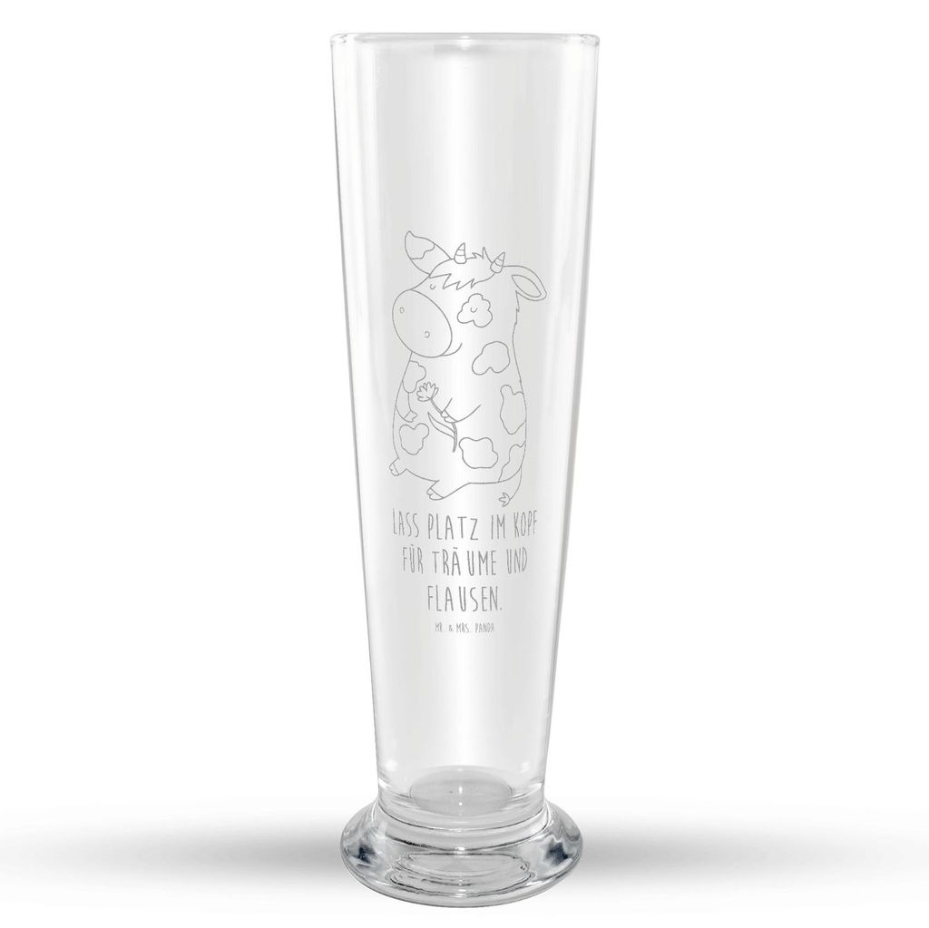Mr. & Mrs. Panda Bierglas Kuh - Transparent - Geschenk, Hof, Träume, Weißbierglas, Bauernhof, Weizen Glas, Spruch, Weizenbier, Mr Mrs Weizenglas,...
