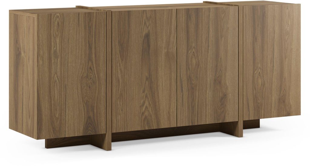 VOLIA Sideboard aus dunkler Eiche – 4 Türen – 180 x 40 x 79 cm