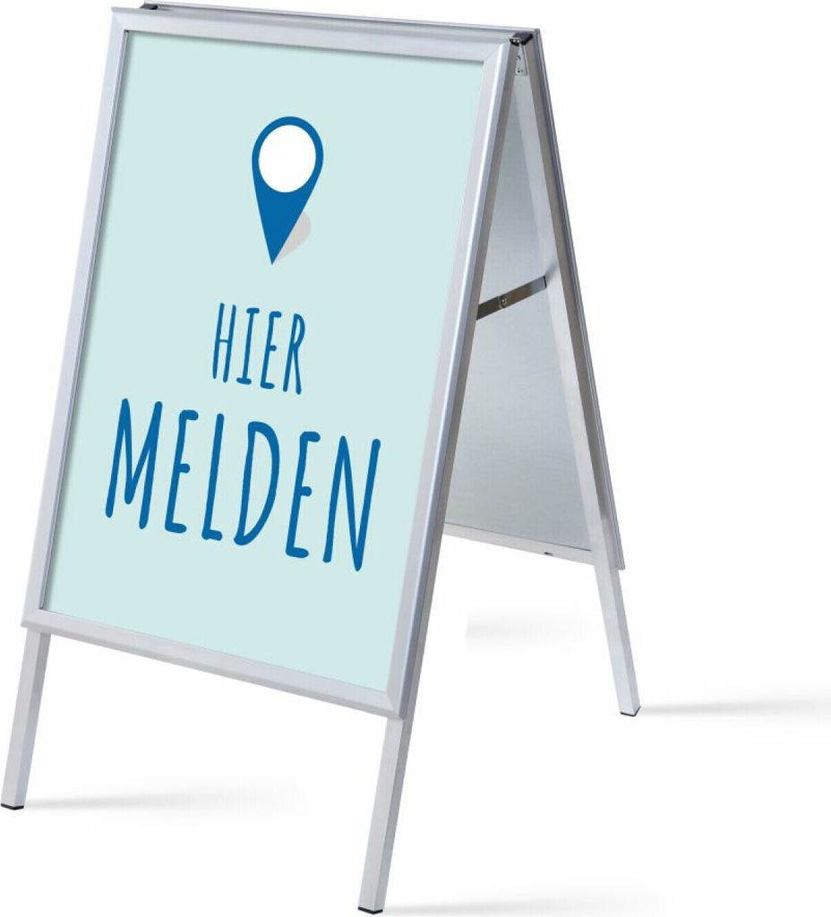Showdown Kundenstopper - DIN A1 - Komplett-Set - Hier Aanmelden Niederländisch - Blau/Schwarz