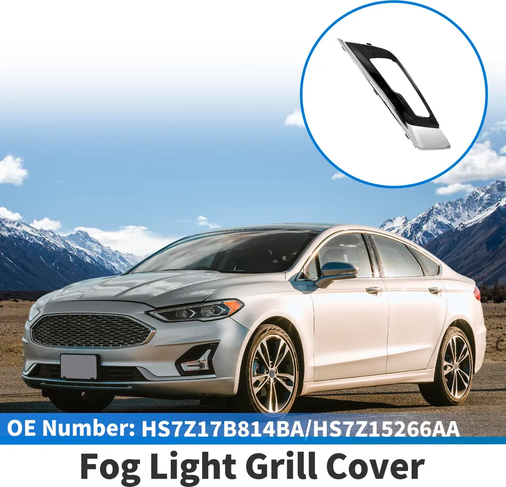 Cache antibrouillard avant droit en ABS noir et argent pour Ford Fusion 17-18