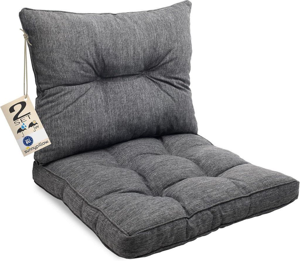 sunnypillow Polster für Gartenmöbel - 2er Set : Sitzkissen Produktbild 